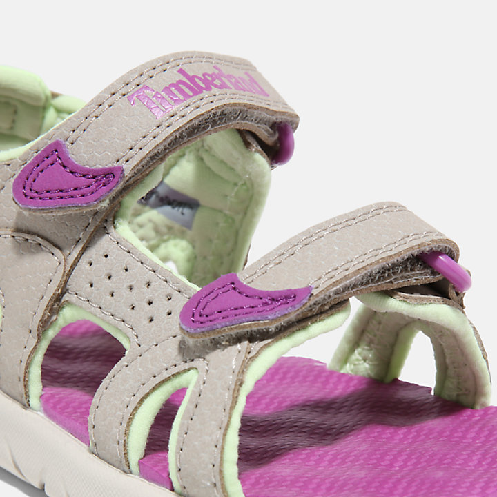 Perkins Row Sandale mit Doppelriemen für Kleinkinder in Grau und Pink-