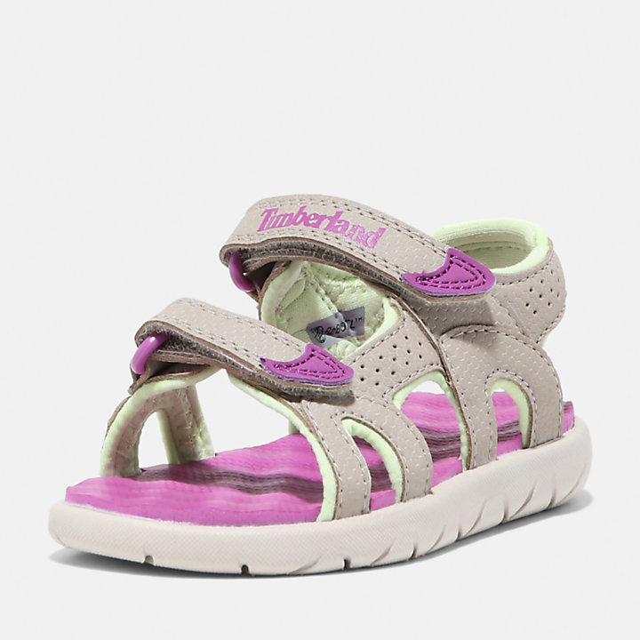 Sandalo con Doppio Cinturino Perkins Row da Bambino (dal 20 al 30) in grigio e rosa-