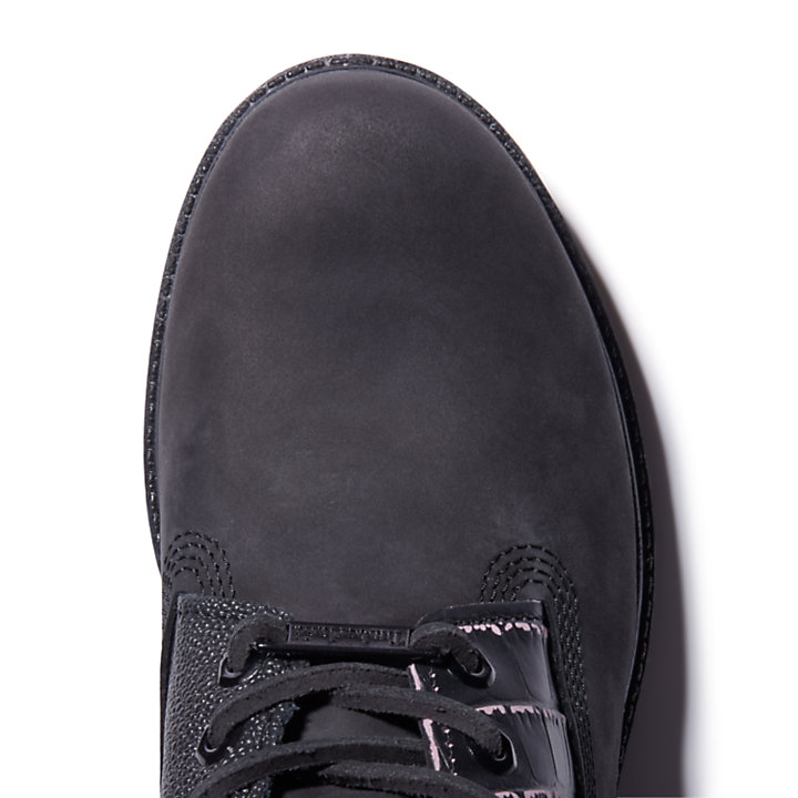 Premium Animalier 6 Inch Boot for Men in Black/Pink-