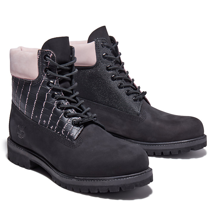 Premium Animalier 6 Inch Boot voor heren in zwart/roze-