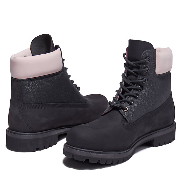 Premium Animalier 6 Inch Boot voor heren in zwart/roze-
