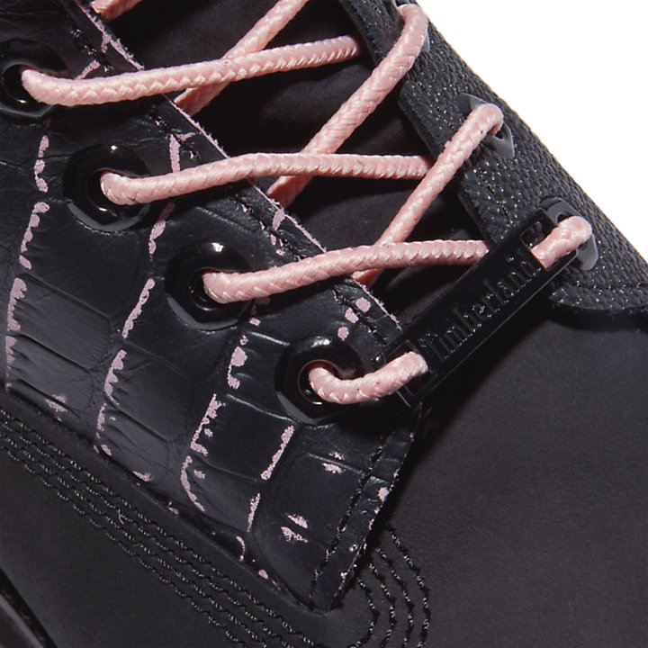 Premium Animalier 6 Inch Boot for Men in Black/Pink-