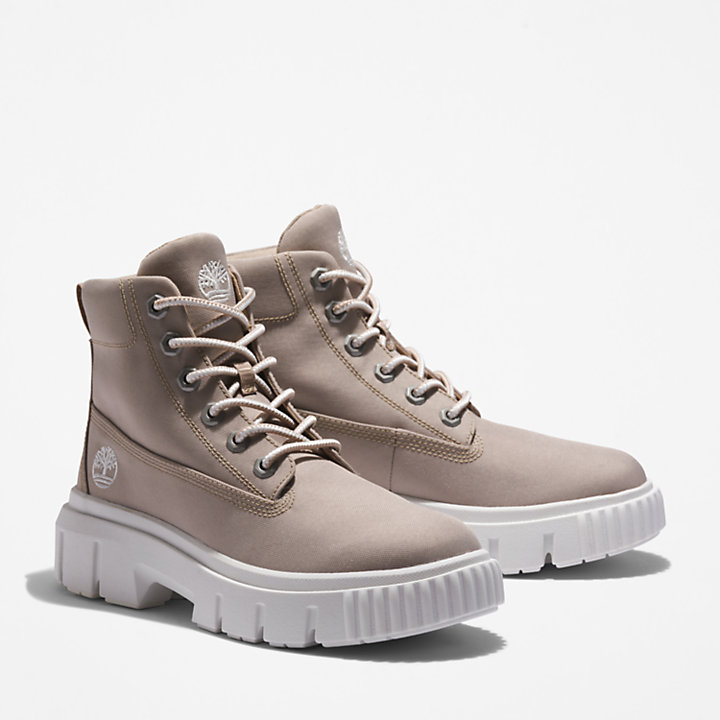 Greyfield Mid Lace-up Boot voor dames in beige-