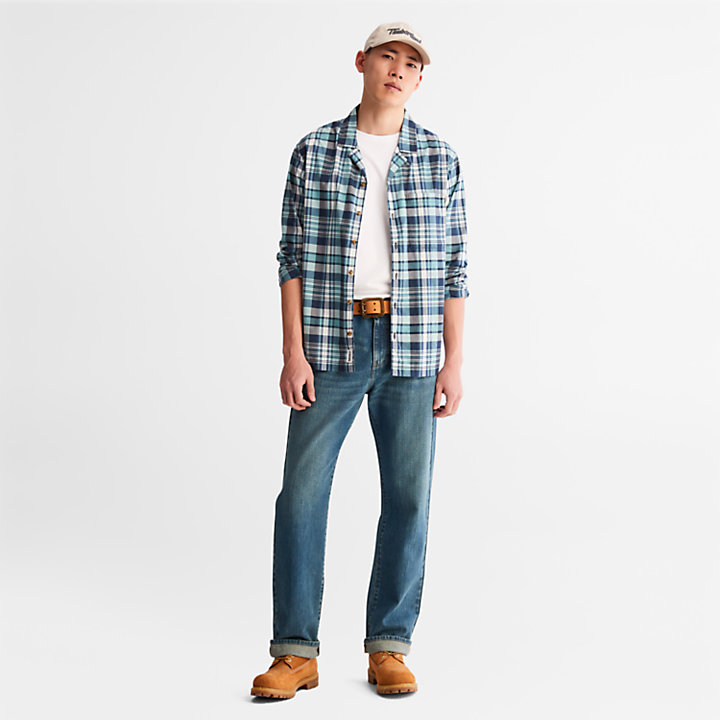 Outdoor Heritage Check Shirt for Men in Blue-