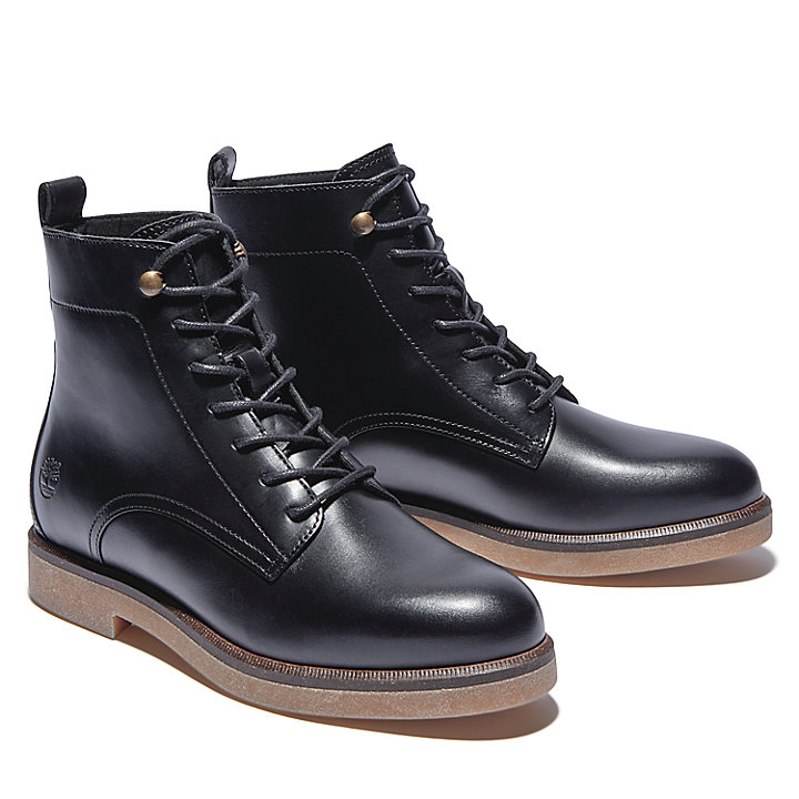 Cambridge Square Lace-up Boot for Women in Black