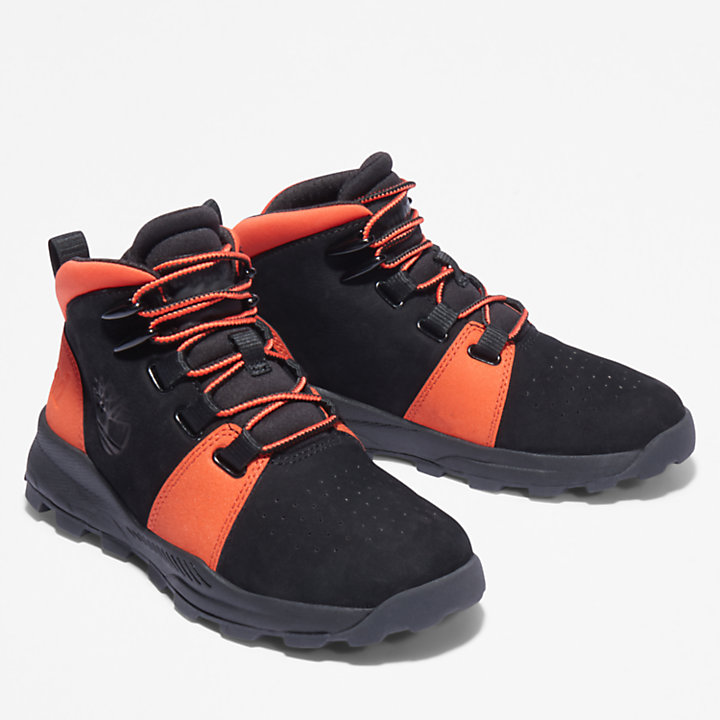 Sneaker Stringata da Bambino (dal 30,5 al 35) Brooklyn in colore nero/arancione-