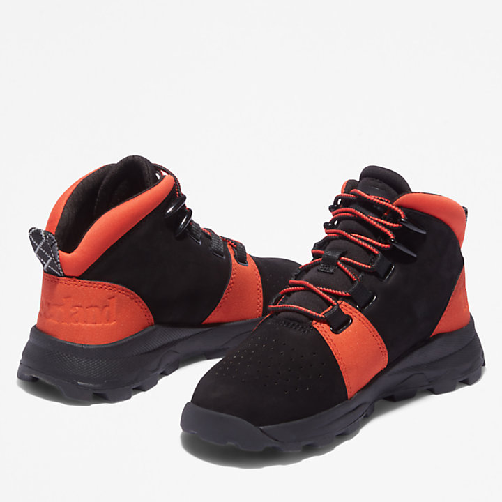 Brooklyn Lace-Up Trainer for Junior in Black/Orange-