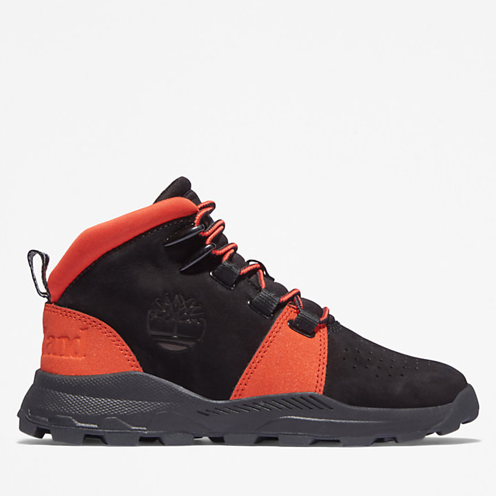 Sneaker Stringata da Bambino Brooklyn in colore nero/arancione-