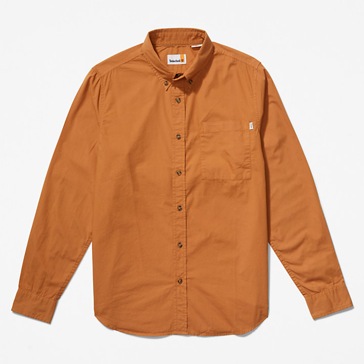 Camicia da Uomo in Popeline Lavato Outdoor Heritage in marrone chiaro-