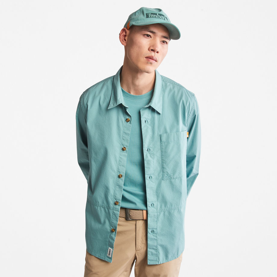 Timberland Outdoor Heritage Ek+ Overshirt For Men In Blue Teal, Size XL