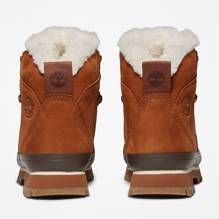 Euro Hiker Faux Fur Lined Boot for Women in Brown-