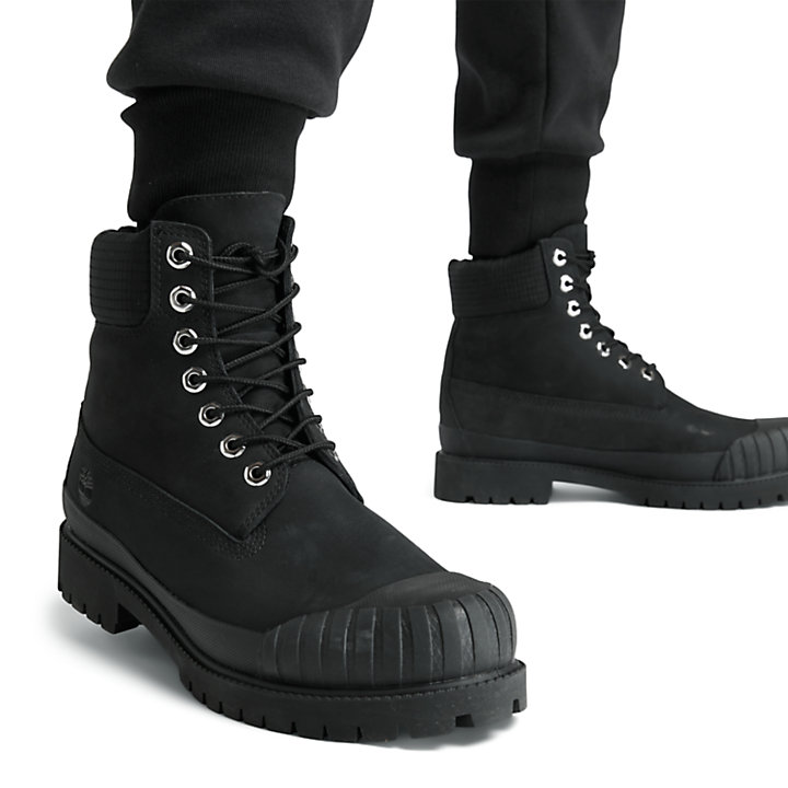 Timberland® 6 Inch Rubber Toe Boot for Men in Black-