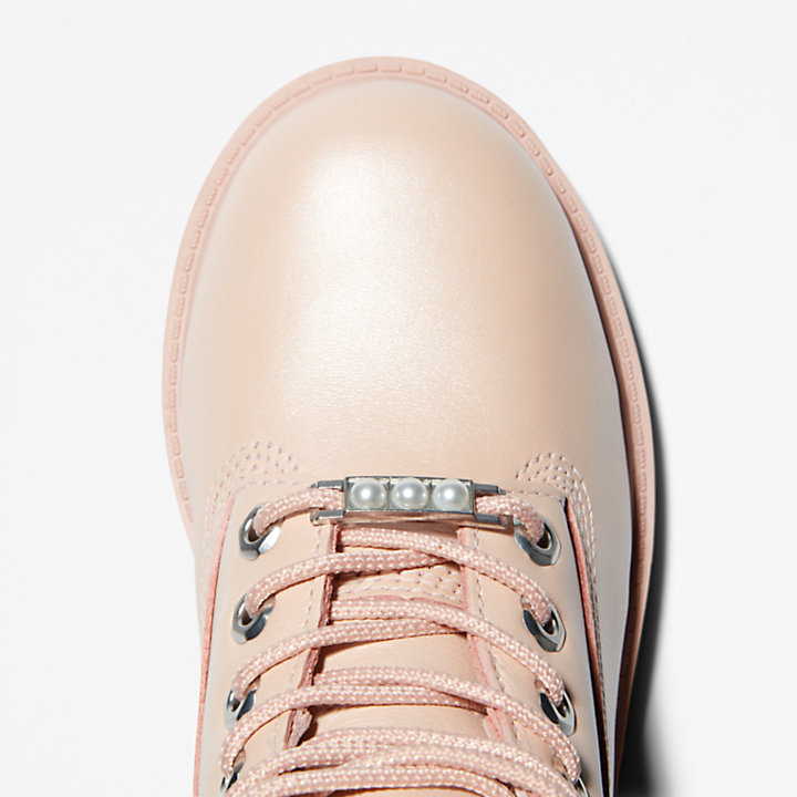 Timberland® Premium 6 Inch Boot for Youth in Light Pink/Silver-
