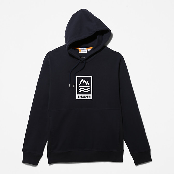 Mountains-to-Rivers Hoodie for Men in Navy-