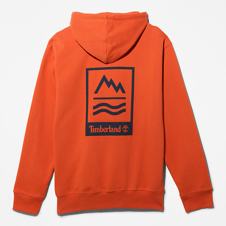 Mountains-to-Rivers Hoodie for Men in Orange-