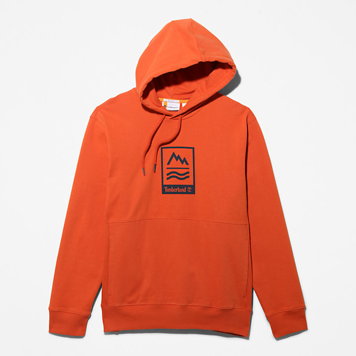Mountains-to-Rivers Hoodie for Men in Orange-