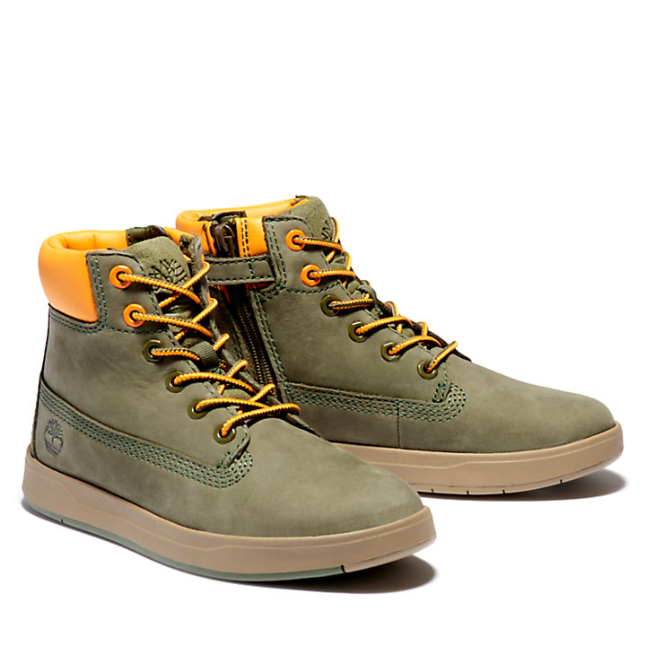 Junior Davis Square 6-Inch Boots in Green-