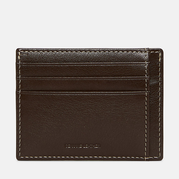 Milled Card Wallet for Men in Brown-