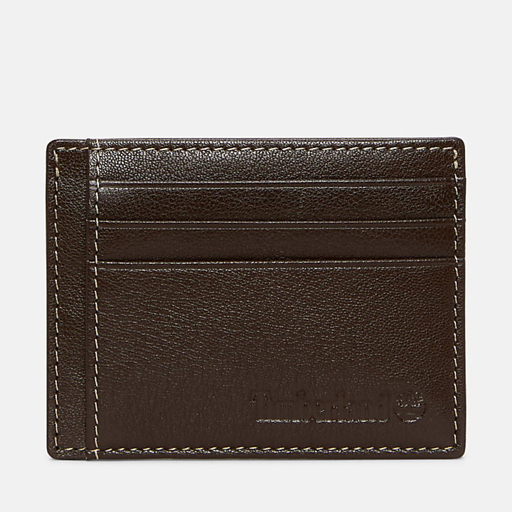 Milled Card Wallet for Men in Brown-