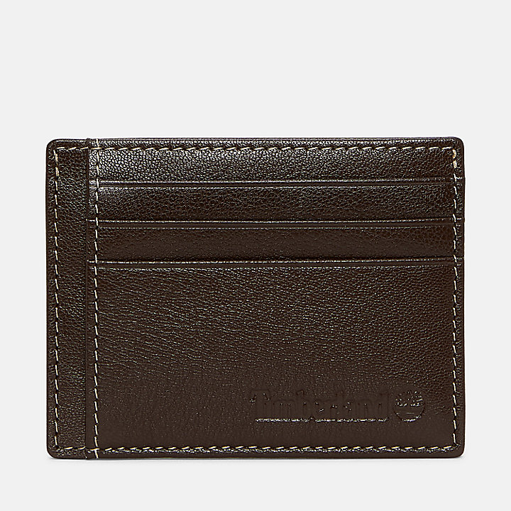 Milled Card Wallet for Men in Brown