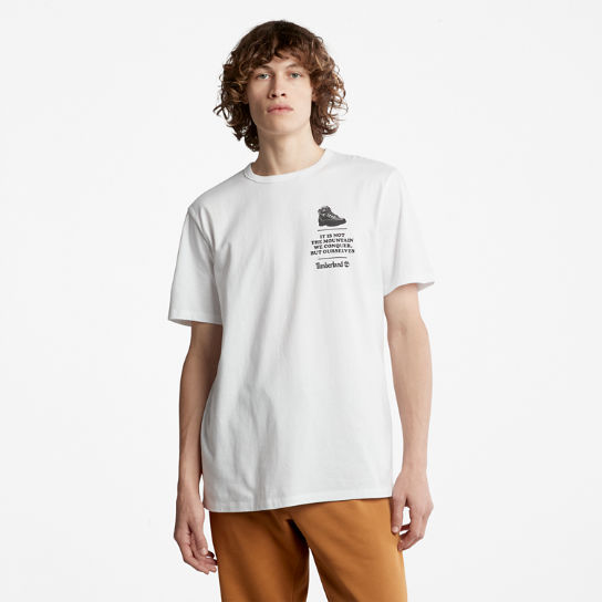 T-shirt Outdoor Heritage à logo bottine pour homme en blanc | Timberland