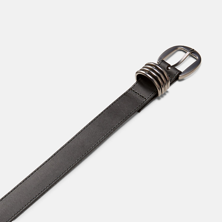 Cinturón con trabilla y anillas en forma de D de 25 mm para mujer en negro-