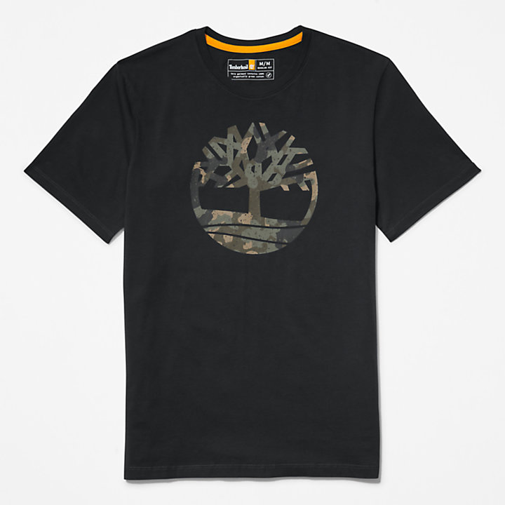 Camo-Logo T-Shirt for Men in Black-