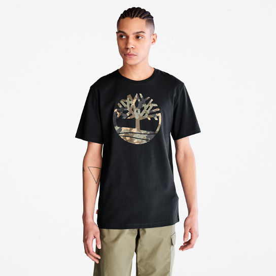 T-Shirt mit Camo-Logo für Herren in Schwarz | Timberland