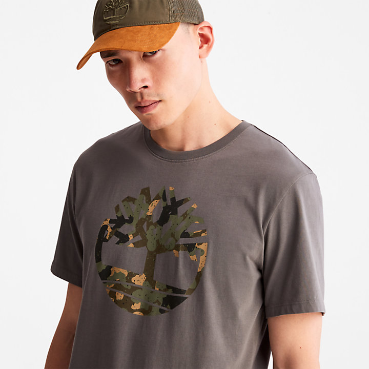 T-Shirt mit Camo-Logo für Herren in Grau-