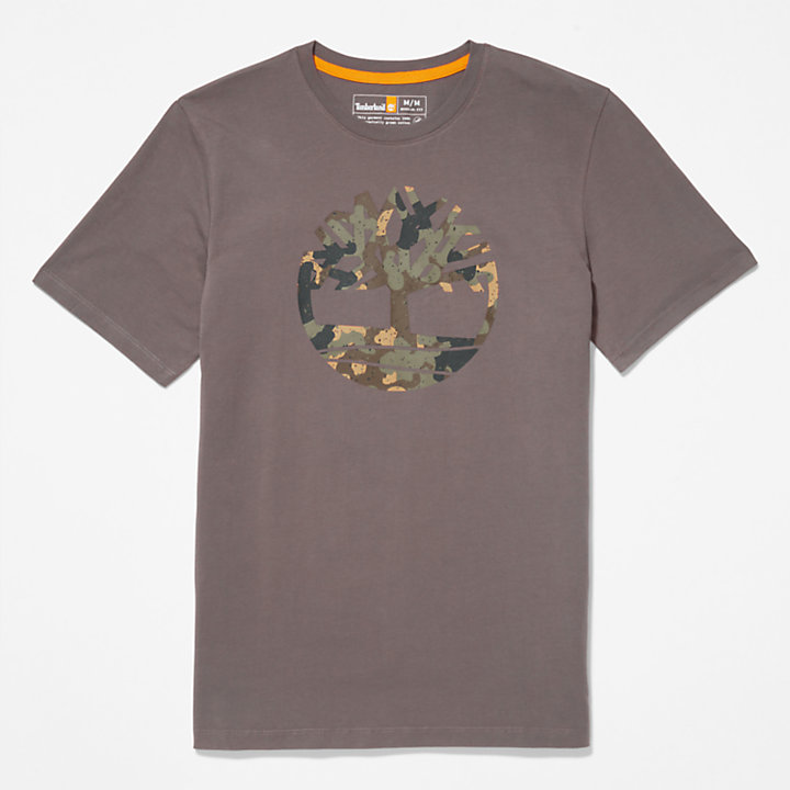 Camo-Logo T-Shirt for Men in Grey-