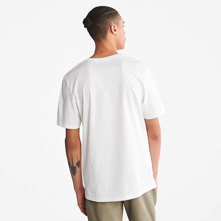 T-shirt à logo camouflage pour homme en blanc-
