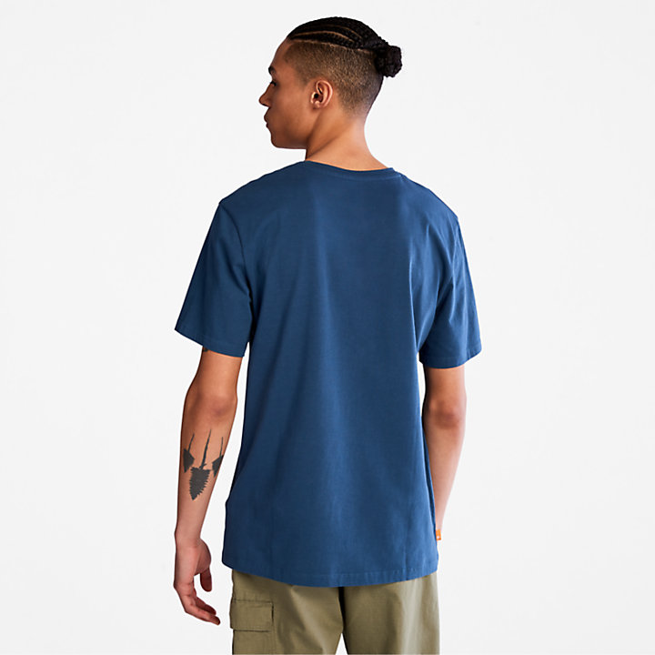 T-shirt da Uomo con Logo Mimetico in blu-