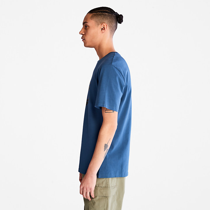 Camiseta Camo-Logo para Hombre en azul-