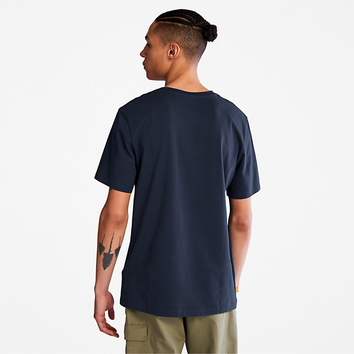 Camo-Logo T-shirt voor heren in marineblauw-