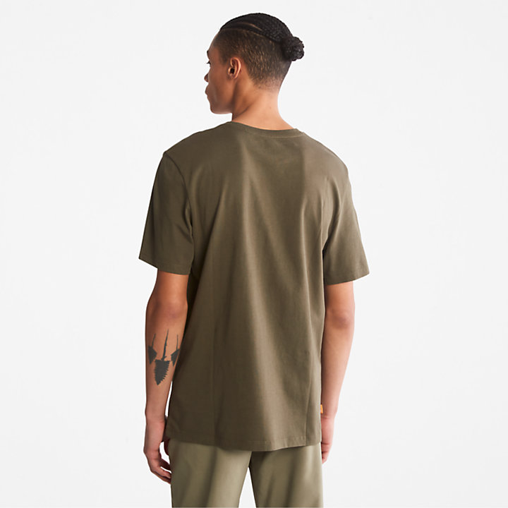 T-shirt à logo camouflage pour homme en vert foncé-