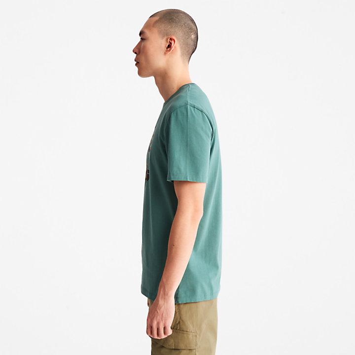 T-shirt da Uomo con Logo Mimetico in verde chiaro-