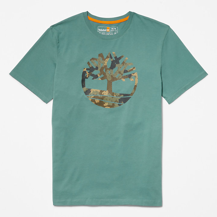 Camo-Logo T-Shirt for Men in Light Green-