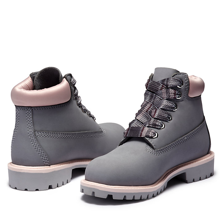 Youth Timberland® Premium 6-Inch Waterproof Boots in Grey-