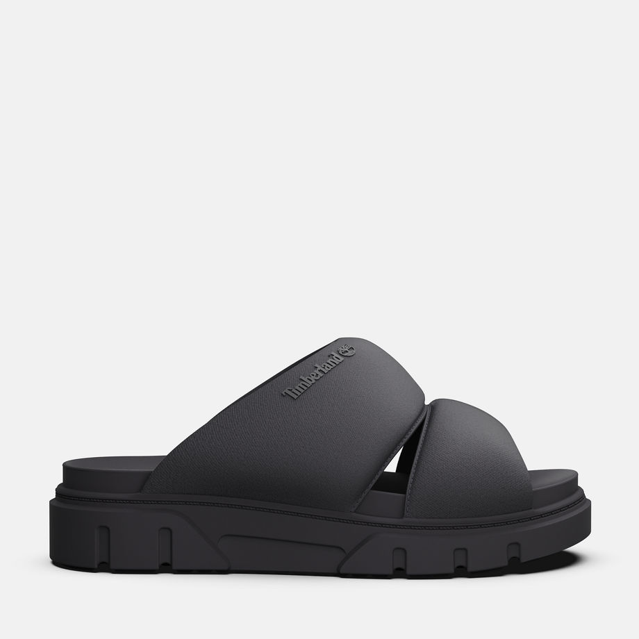 Timberland Greyfield Slide Sandal For Women In Black Black, Size 8