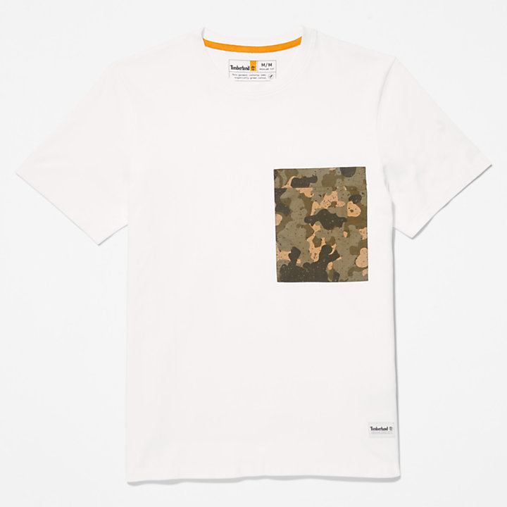 T-shirt à poche camouflage Outdoor Heritage pour homme en blanc-