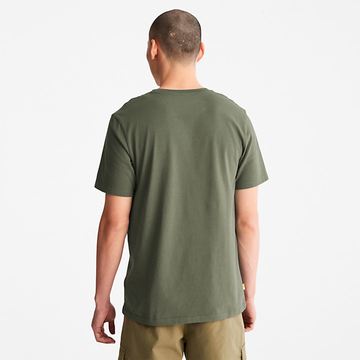 T-shirt da Uomo con Tasca Mimetica Outdoor Heritage in verde scuro-