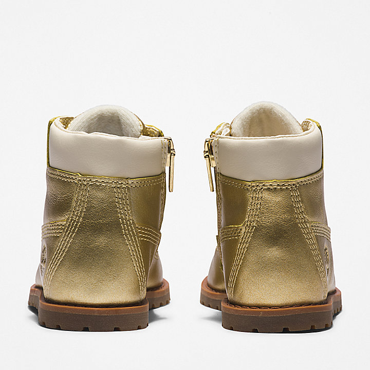 Pokey Pine 6 Inch Side-zip Boot for Toddler in Gold