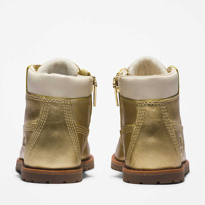 Pokey Pine 6 Inch Side-zip Boot for Toddler in Gold-