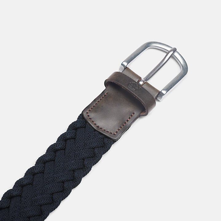 Cinturón trenzado de 35 mm/1,4 in para hombre en azul marino-