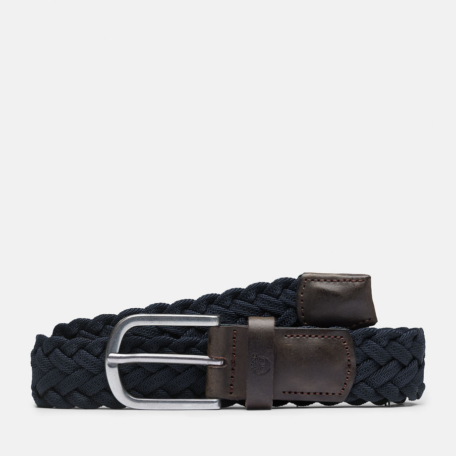 Timberland 1.4/35mm Braided Belt For Men In Navy Navy
