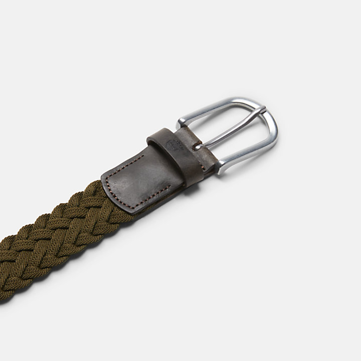 Cinturón trenzado de 35 mm/1,4 in para hombre en verde-
