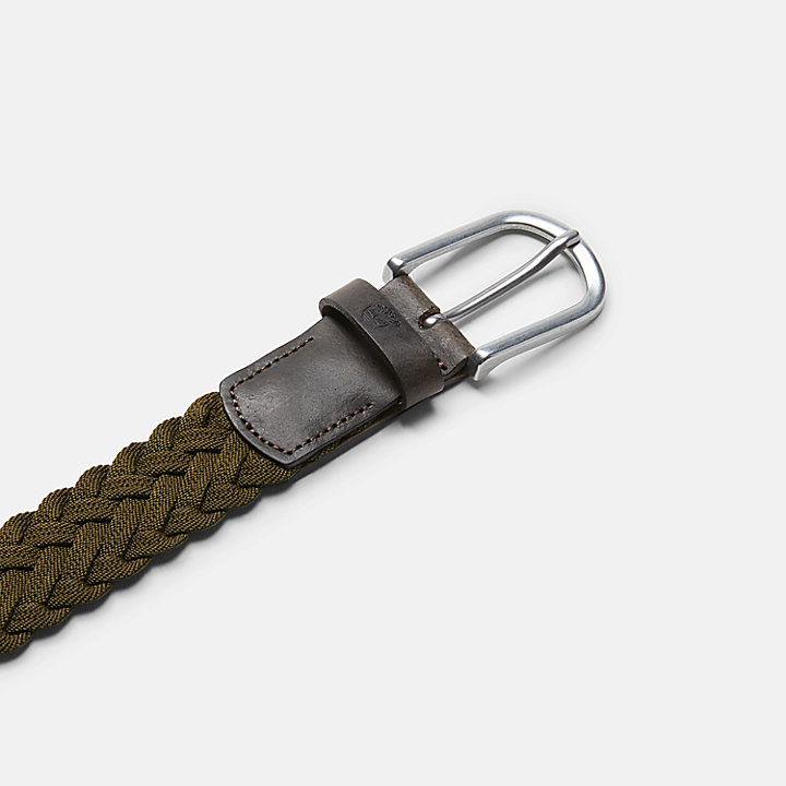 Cinturón trenzado de 35 mm/1,4 in para hombre en verde