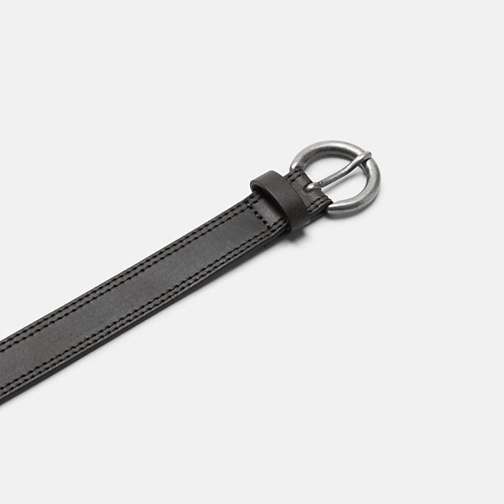 Cinturón reversible de 25 mm/1 in con hebilla ovalada para mujer en negro-