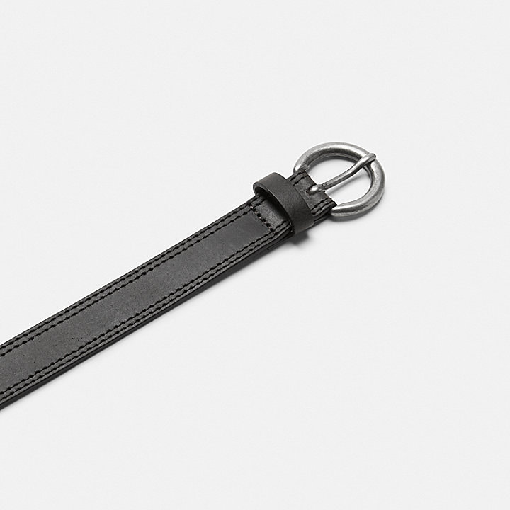 Cinturón reversible de 25 mm/1 in con hebilla ovalada para mujer en negro