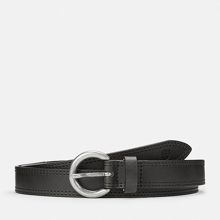 Cinturón reversible de 25 mm/1 in con hebilla ovalada para mujer en negro